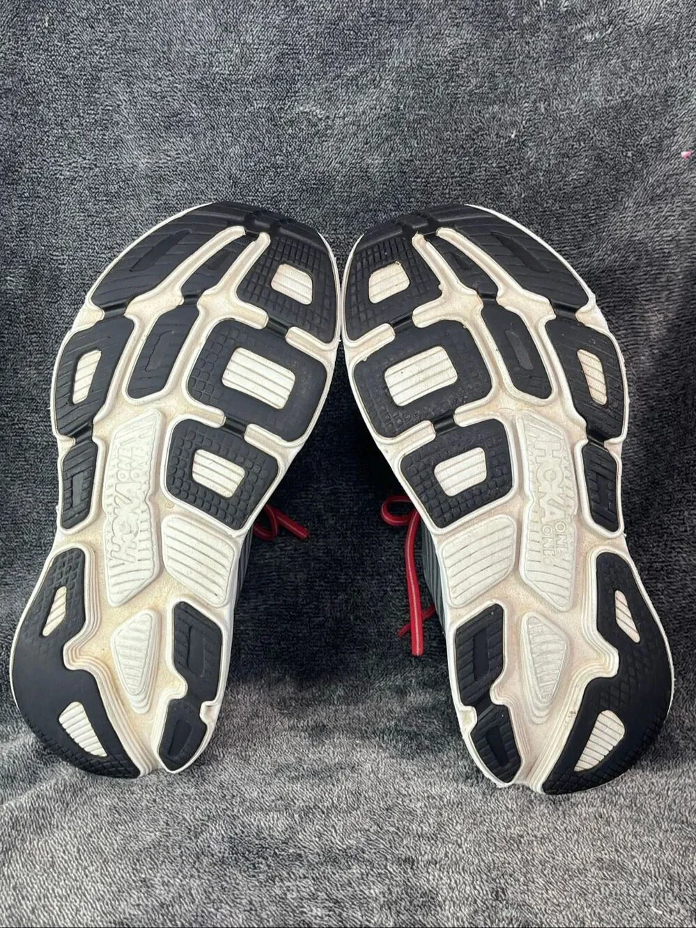 Hoka One One Bondi 6 Mens Size 9.5 Grey Red Running Shoes 1019269-ASGY